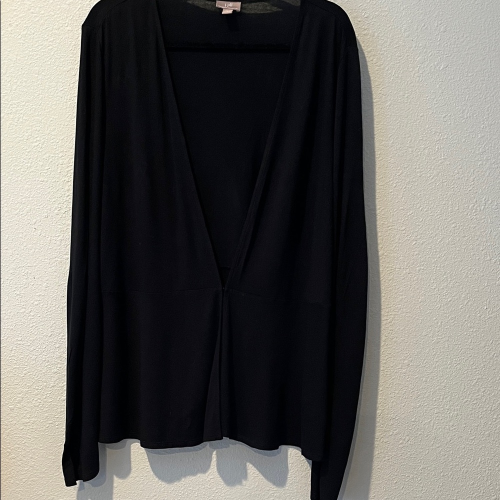 J. Jill WearEver Collection Black open front  Jacket/Cardigan
Long Sleeve
Sz L